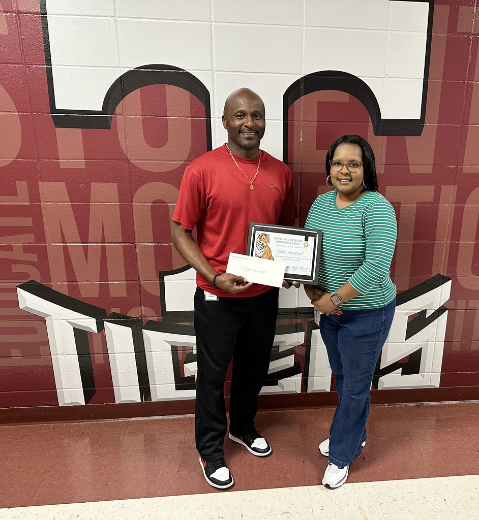 Eddie Armstead Jr., principal of Thomasville High School, was honored May 1 in recognition of National School Principals Day. He is pictured with April Bouler, THS Assistant Principal.