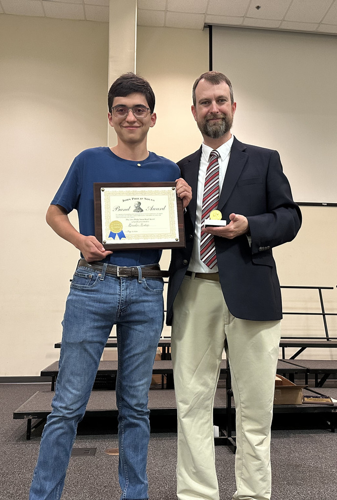 Braden Bishop, a senior at Thomasville High School, was awarded the John Philip Sousa Band Award May 12 during the annual Band Banquet in the Thomasville Baptist Church Fellowship Hall. The award is the top honor for high school band students, recognizing superior musicianship, leadership, and dedication.