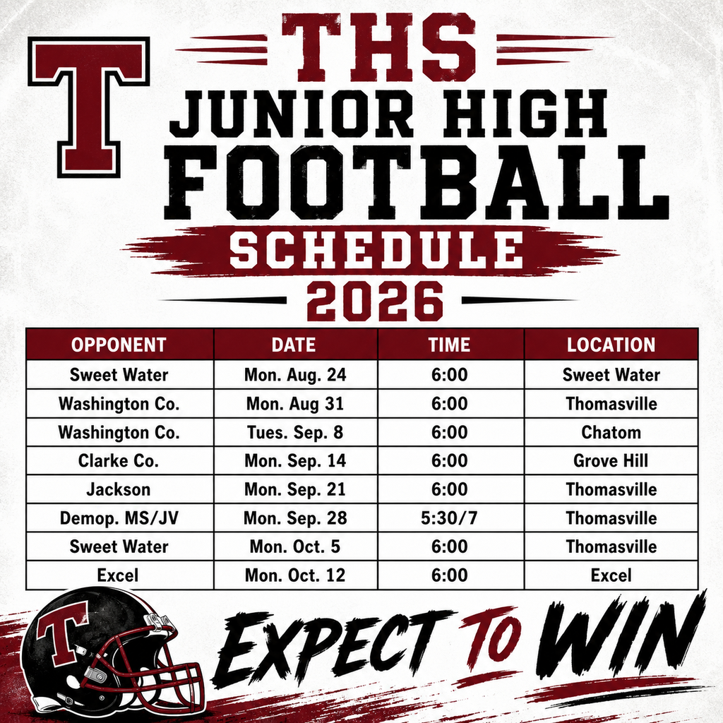 THS Jr. High Football Schedule 2026