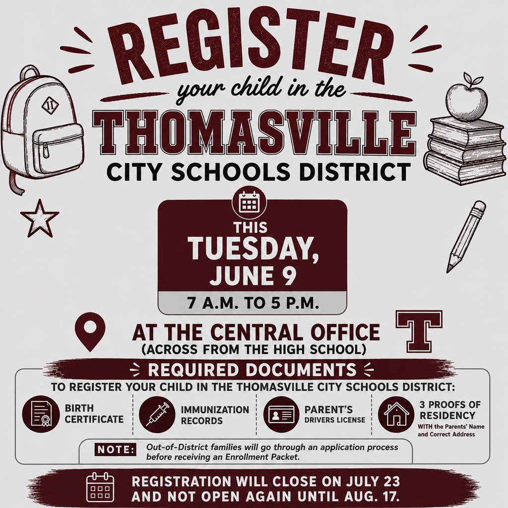 Registration for new students on Tuesday only - for this week.