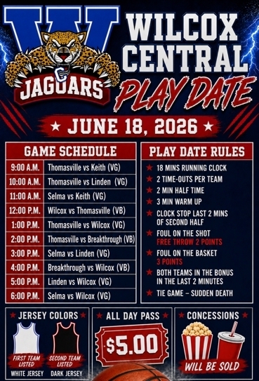 UPDATE: Thursday's schedule has been changed. The THS varsity boys and girls basketball teams will participate Thursday, June 18 at Wilcox Central High School in Camden. Admission is $5.
