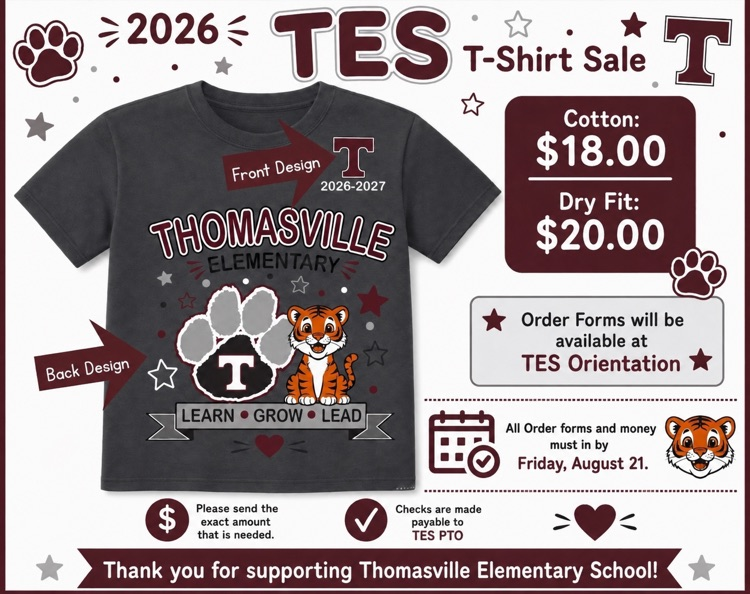 TES PTO T-shirt fundraiser 