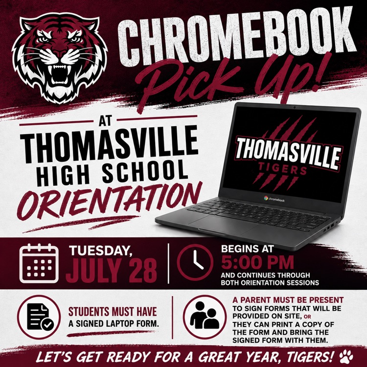 Chromebook pickup July 28 at THS