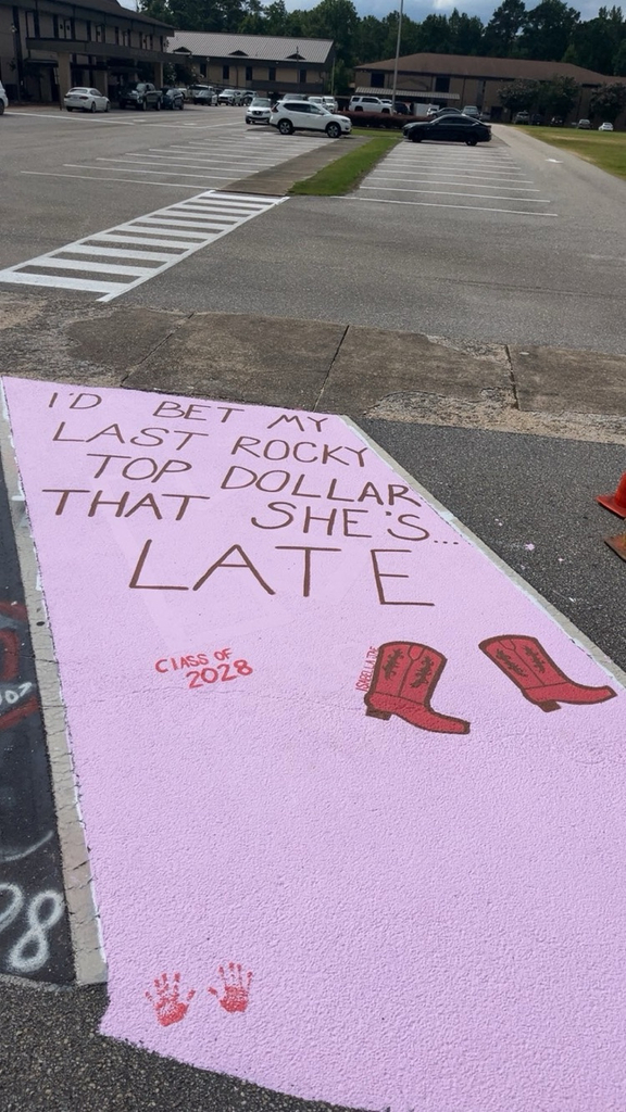 THS parking spot art by Bella Sims. Email your parking lot art to bhendrix@thomasvilleschools.org.