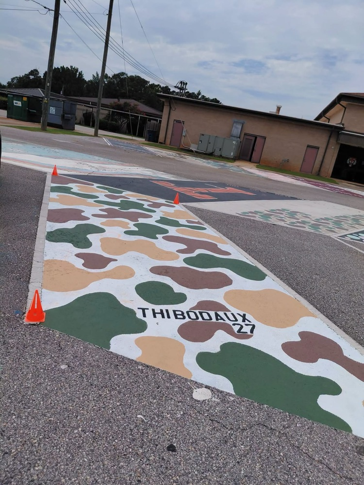 THS parking spot art by Tristan Thibodaux.