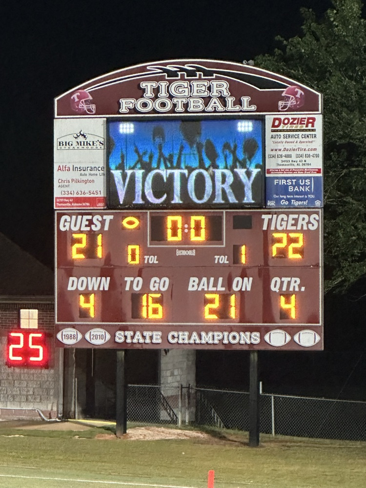 The THS Tigers varsity football team beat Leroy 22-21 Aug. 21 at D.F. Anderson Field.