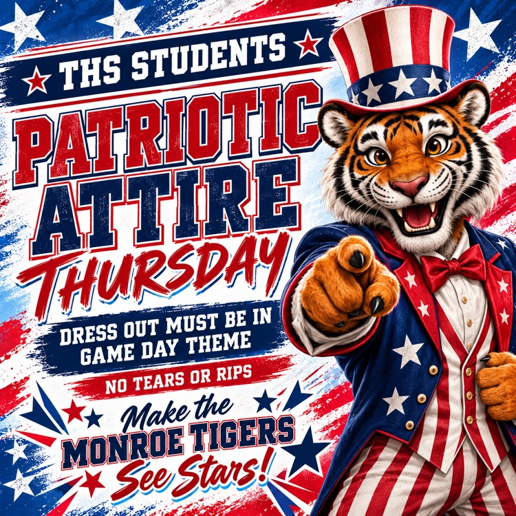 THS students can wear Patriotic Attire on Thursday.