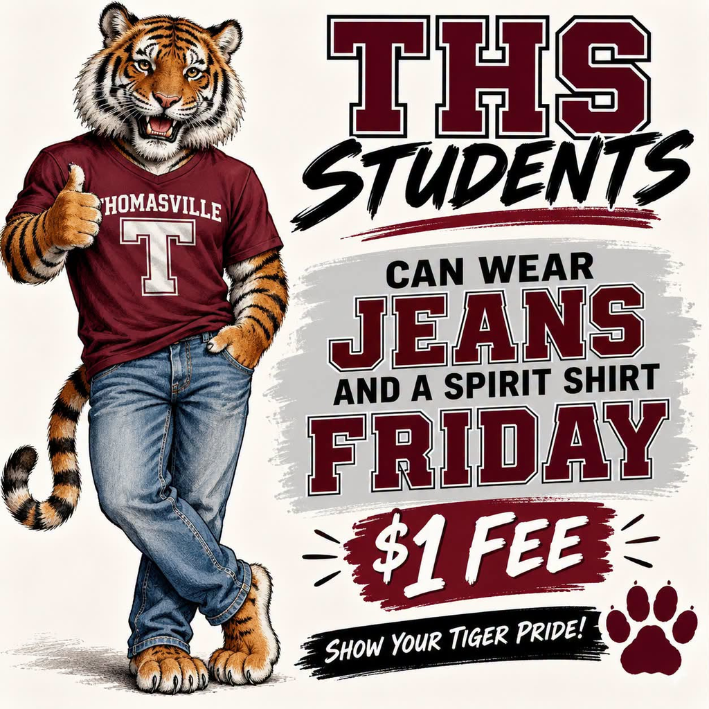 THS students can wear jeans and a spirit shirt Friday for $1 fee.