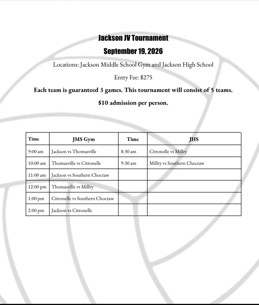 The THS Lady Tiger JV volleyball team will participate Saturday, Sept. 19 in the Jackson JV Tournament in the Jackson Middle School gym. THS will play Jackson at 9 a.m. Cash will be accepted at the gate.