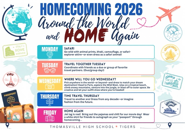 THS Homecoming daily themes