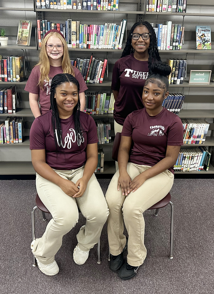Thomasville Middle School Homecoming Court 2026: (seated) Aubrey McCall and Alaysha Southall, Eighth Grade Maids; (standing) McKinley Sims and Madisyn Deshazer, Seventh Grade Maids. They will be featured in the Homecoming Parade at 1:30 p.m. on Friday, Oct. 9 in downtown Thomasville and during the halftime ceremony that evening.