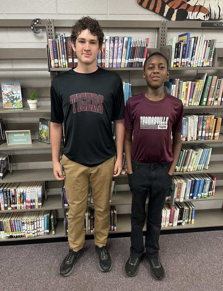 Ben Loftin and Eli Mbugua, eighth grade students at Thomasville Middle School, made perfect scores on their math Alabama Comprehensive Assessment Program (ACAP) assessment. The assessment was conducted last school year.