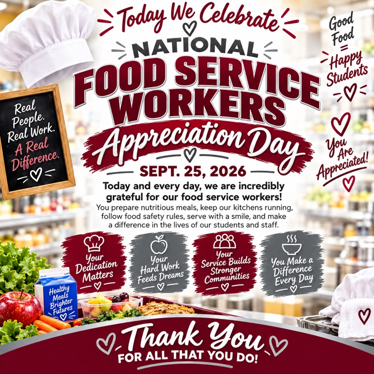 Friday, Sept. 25 is National Food Service Workers Appreciation Day.