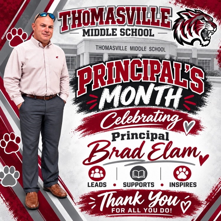 TMS celebrates Brad Elam during Principal’s Month.