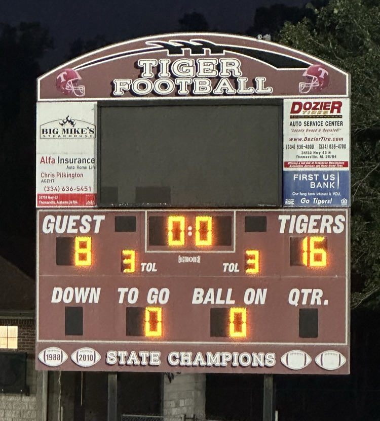 The TCS Tigers Jr. High football team beat Sweet Water 16-8 Oct. 5 at D.F. Anderson Field.