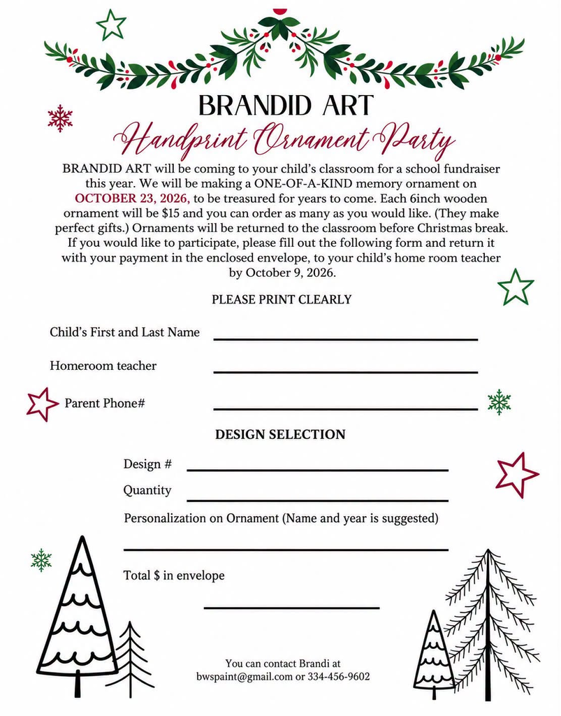 TES PTO fundraiser. Orders due Oct. 9.