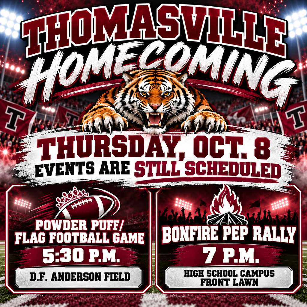 Powder Puff Game (5:30 p.m.) and Bonfire Pep Rally (7 p.m.) still scheduled for Thursday, Oct. 8.