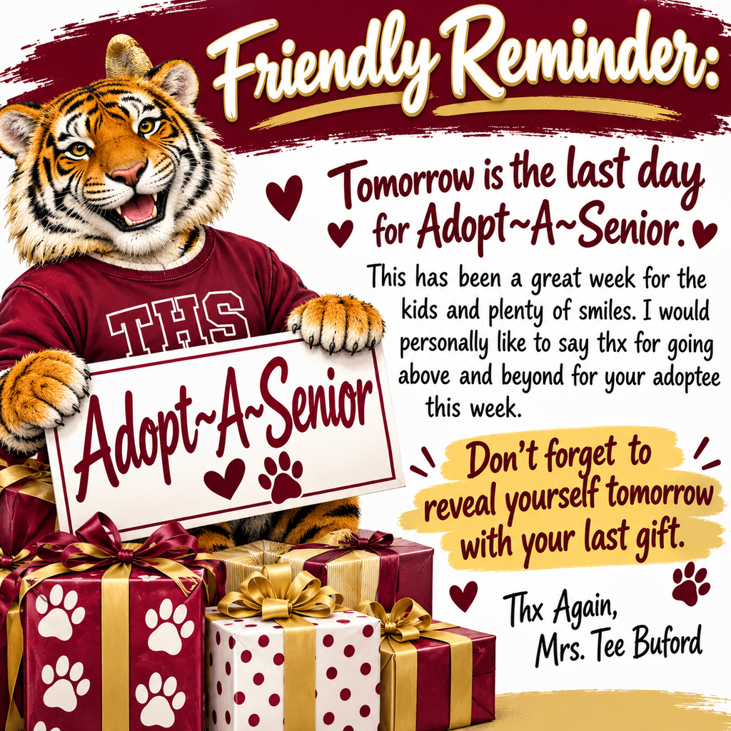 Friday is the last day for THS Adopt-A-Senior.