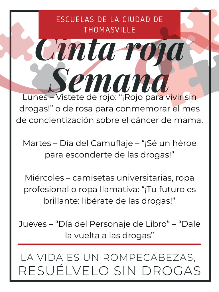 Spanish Red Ribbon week Flier