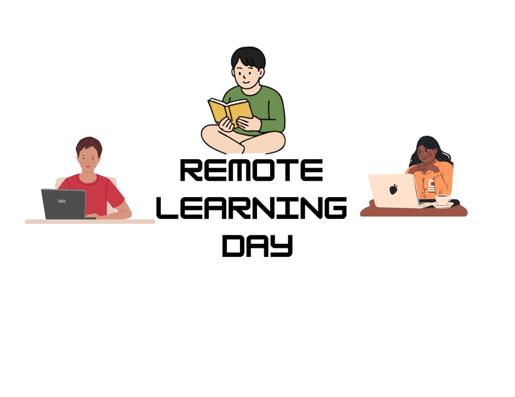 Students reading and working online