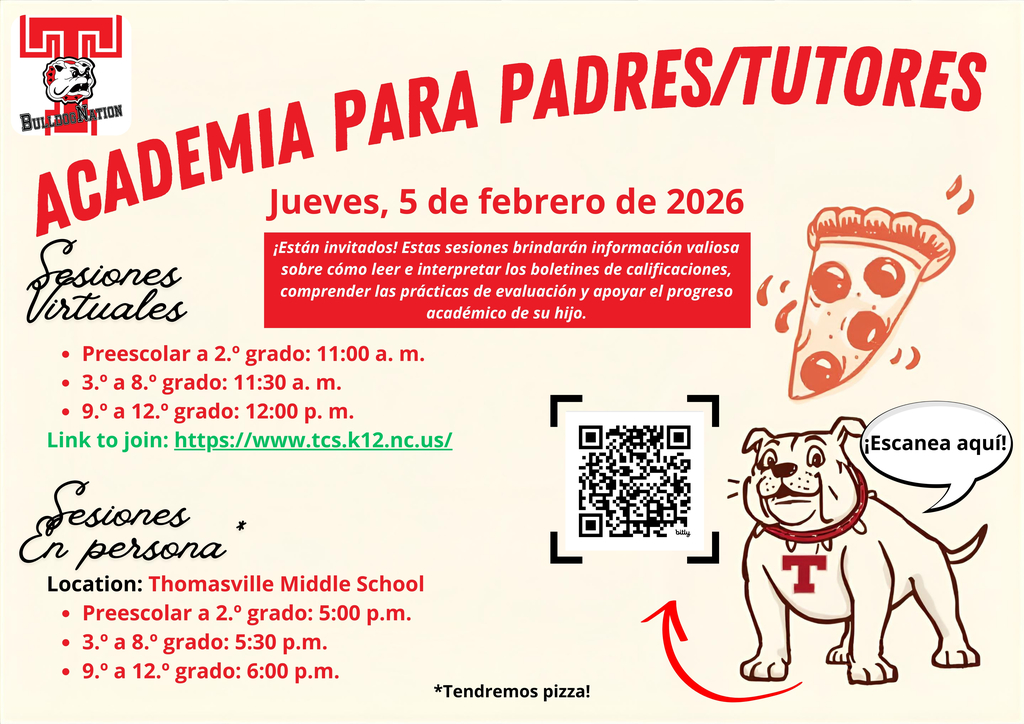 Academia Para Padres/Tutores 5 de febrero