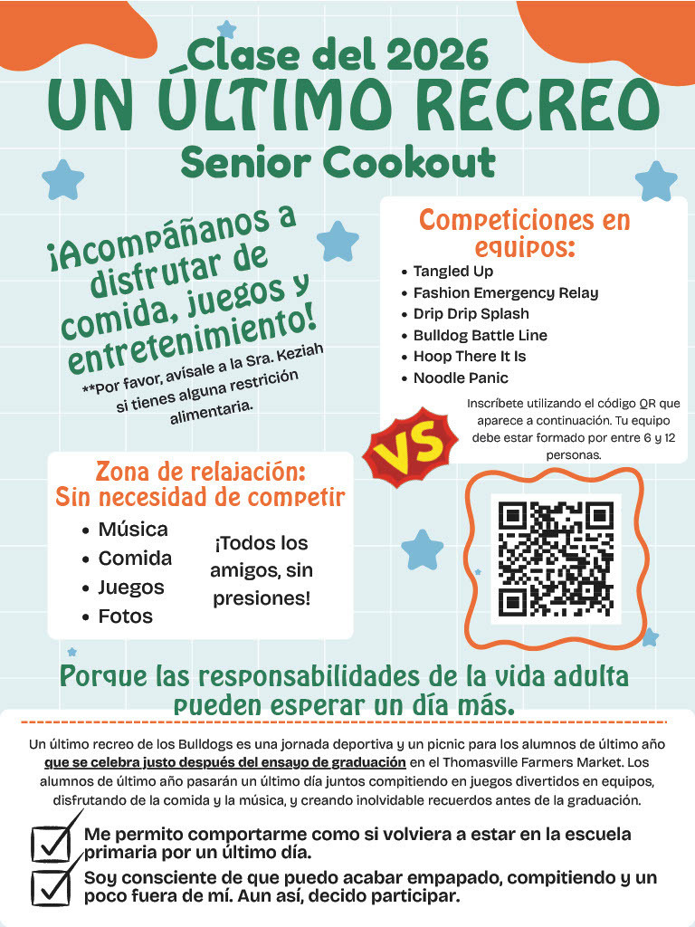 Senior Cookout Spanish