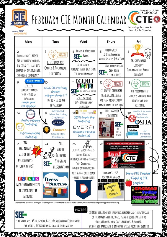 Calendar of CTE Activities
