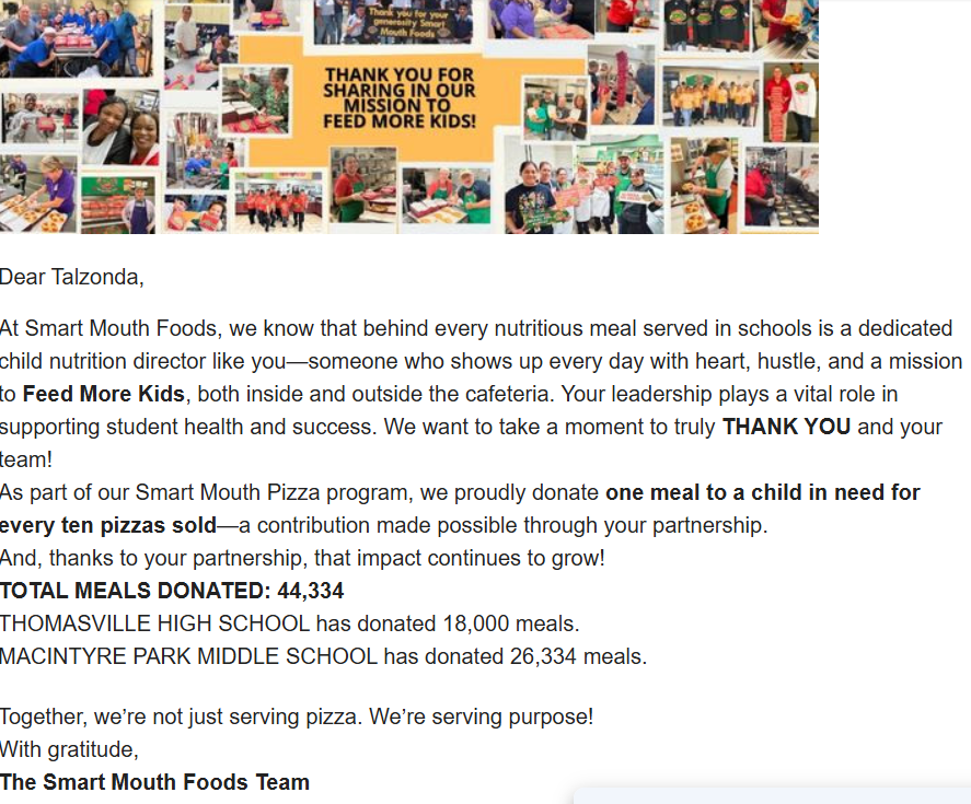 THS/MPMS School Nutrition Shoutout 2