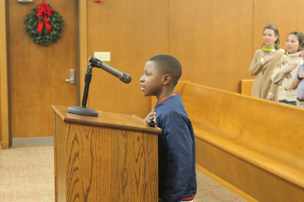 HES Student Spotlight Pledge of Allegience Dec BOE meeting 