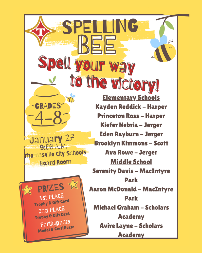 TCS District Spelling Bee Jan 27th 9