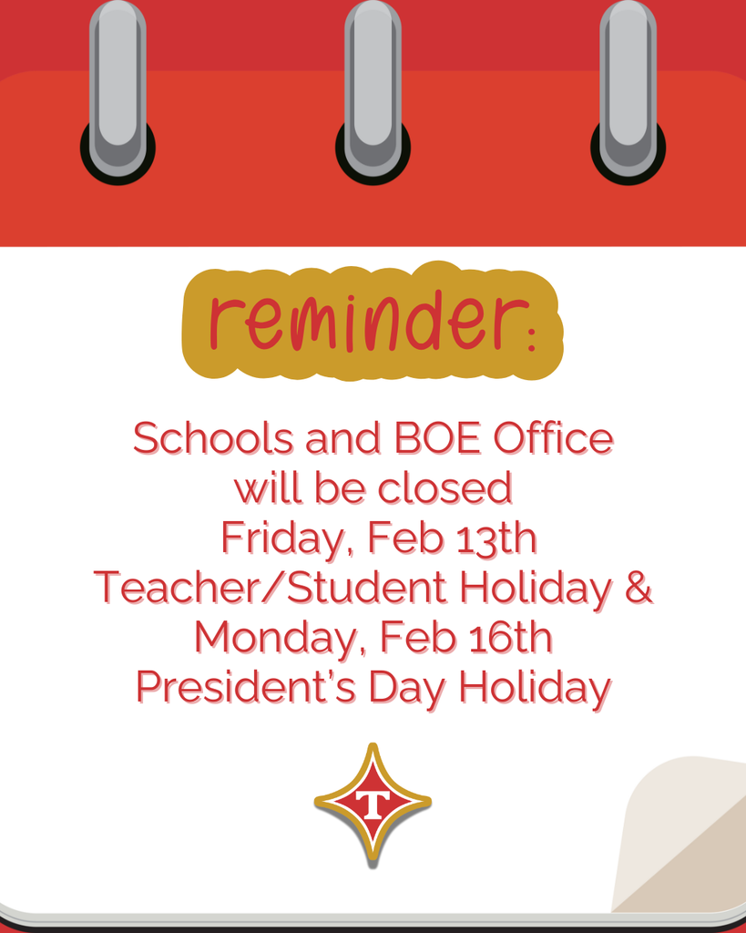 TCS Reminder Feb 13 & 16th