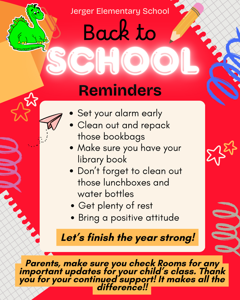 Jerger Spring Break Back to School