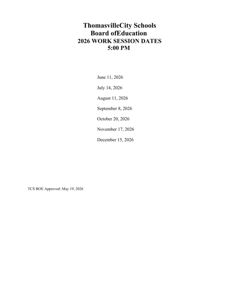 TCS BOE 2026 Work and BOE Meetings Update 3