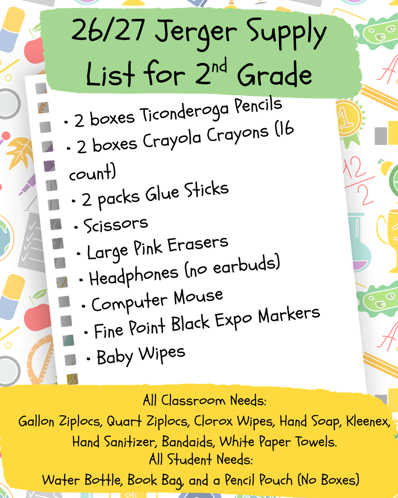 Jerger Supply List