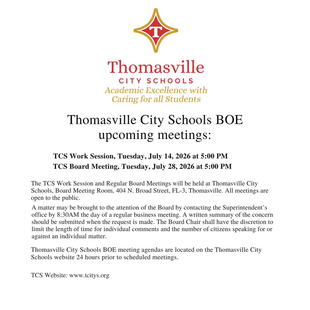TCS Upcoming BOE July Work Session and Board Meeting July 14 & 28th 5PM