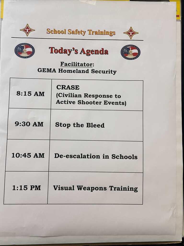 TCS Officer White - GEMA/HS School Safety Training Sep 3 5