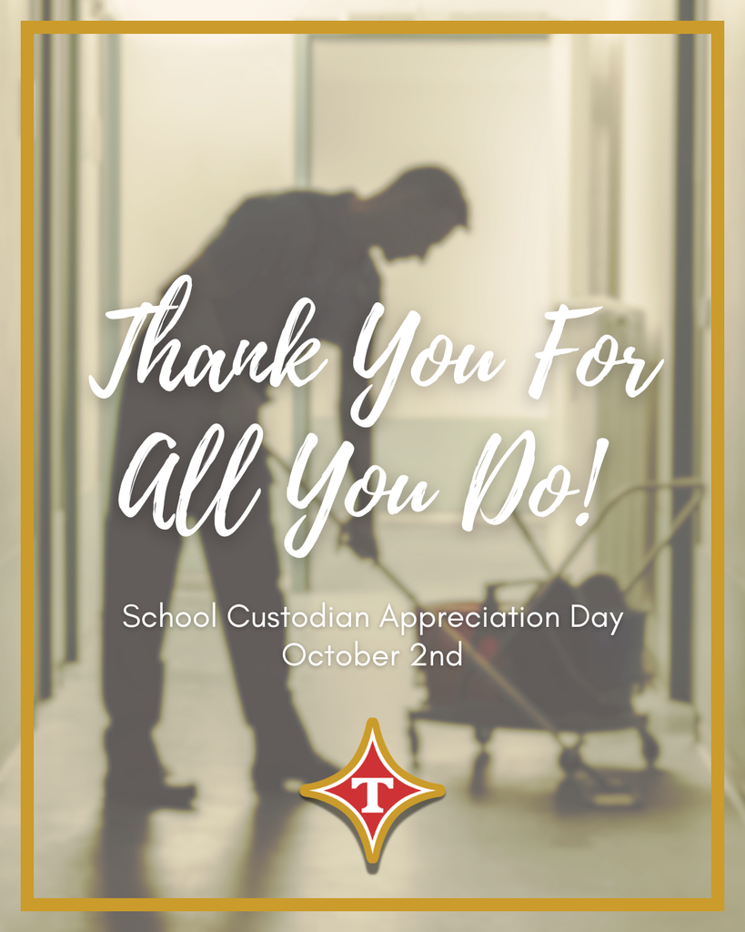 A poster shows a silhouetted figure cleaning the floor with a trolley, featuring the words "Thank You For All You Do!".
