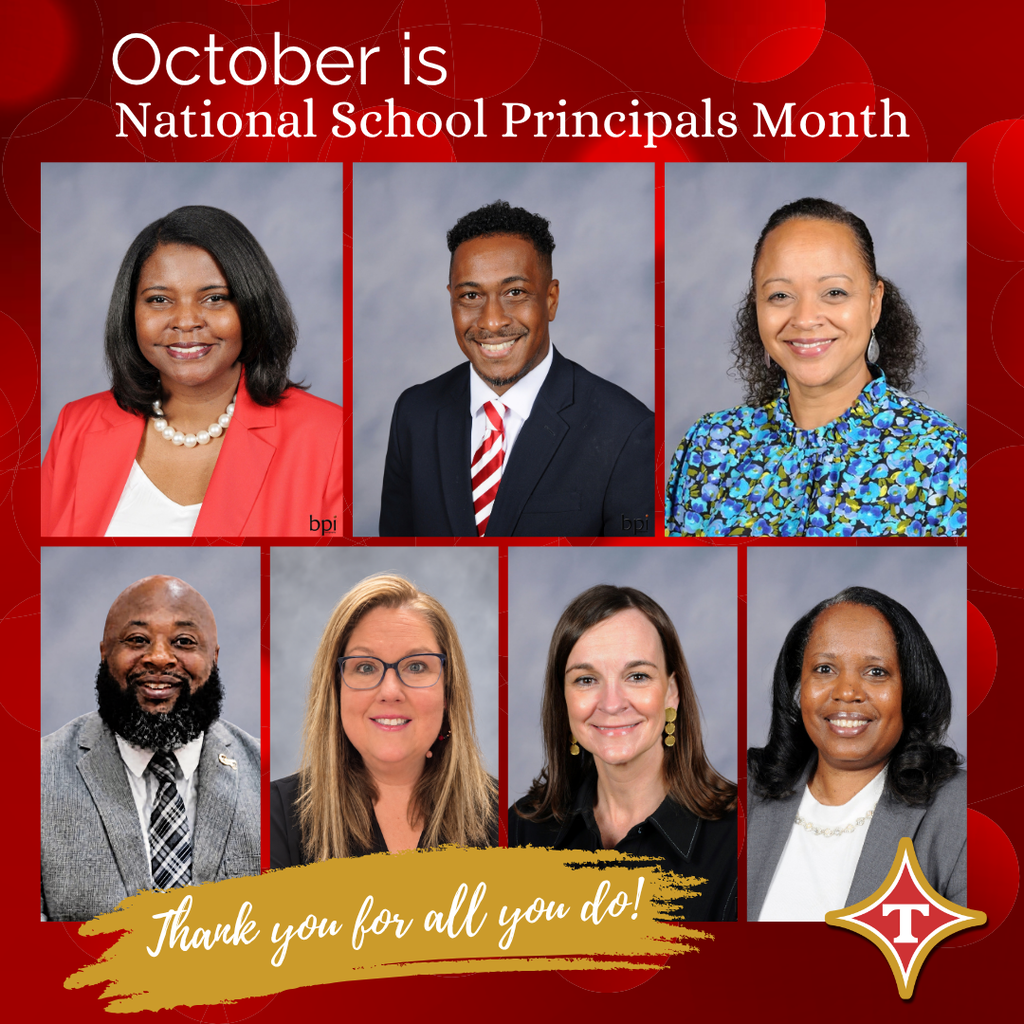 Collage of six school principals. Text reads "October is National School Principals Month. Thank you for all you do!"