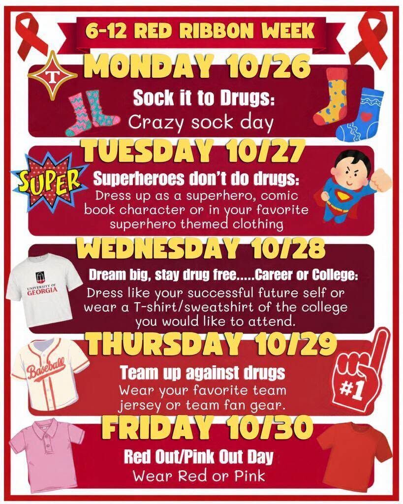 MPMS/SA/THS Red Ribbon Week Dress Up Schedule