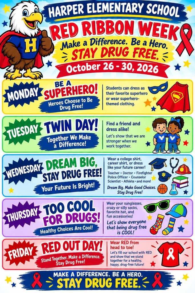 HES Red Ribbon Week Dress Up Schedule