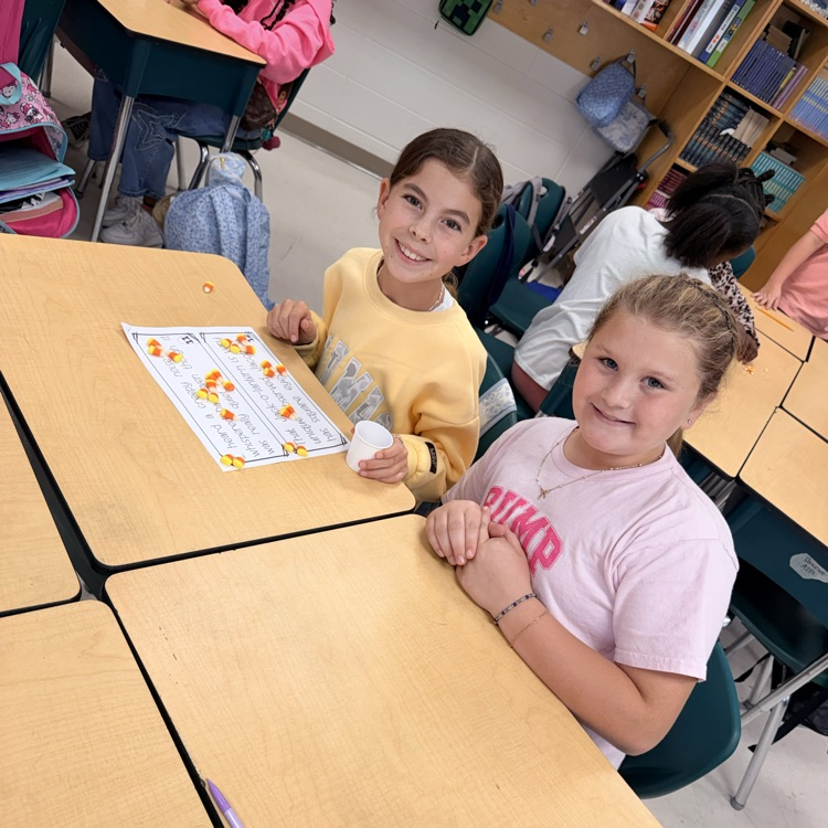 Ms. Kornegay's class using candy corn for Grammar 
