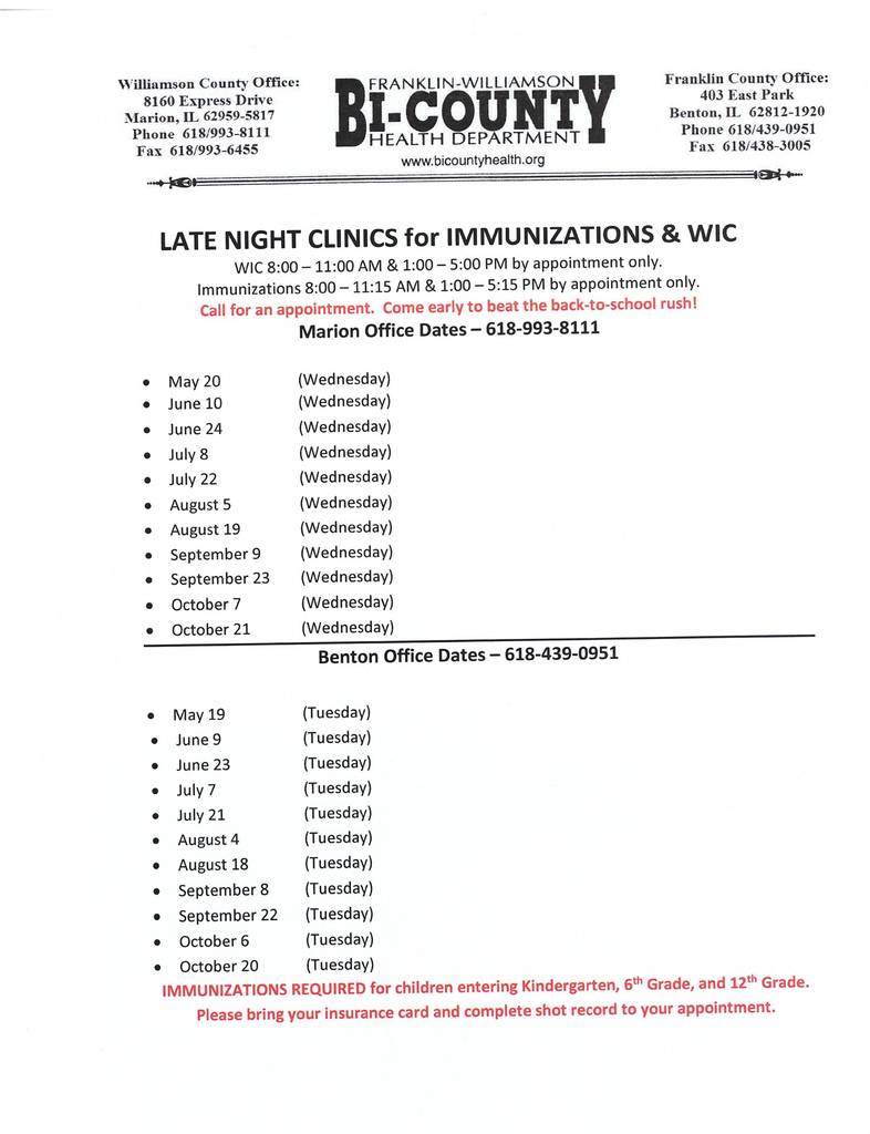 vaccine clinic flyer