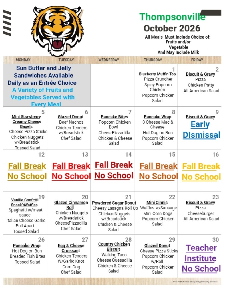 October Menu