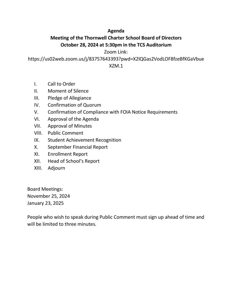 Board Agenda October