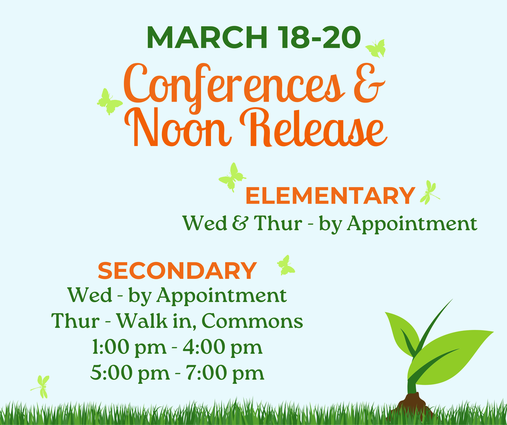 Conferences and Noon Release 3/18-20