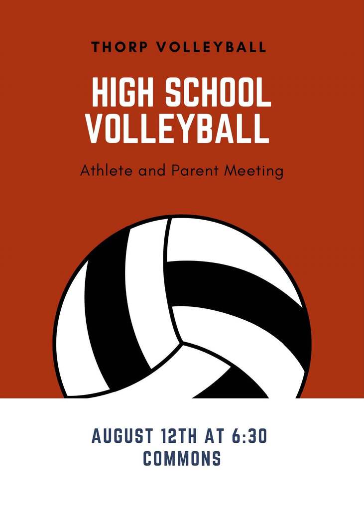 HS Volleyball Player and Parent Meeting 8/12 at 6:30 pm