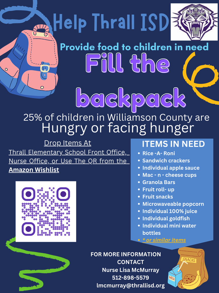 Fill the backpack Thrall ISD