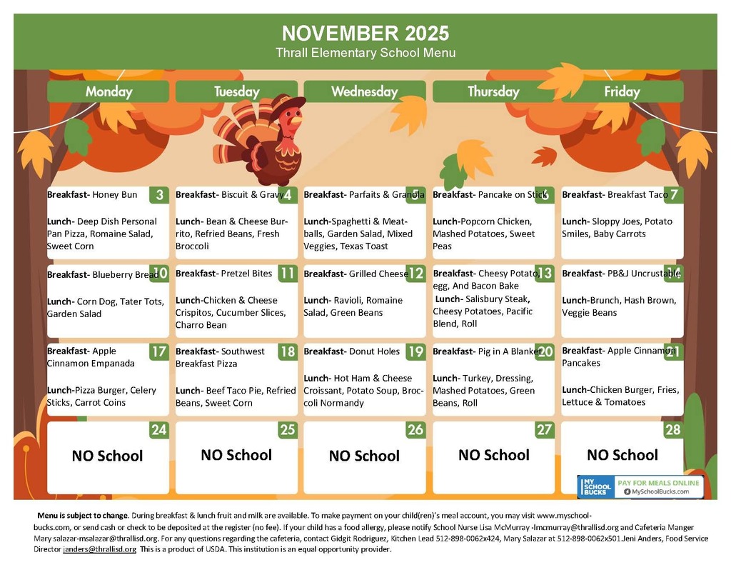 ES November Menu