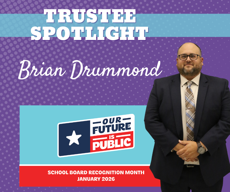 We are grateful to Brian Drummond for his leadership and dedication as a school board member. His service and commitment help strengthen our schools and support student success.