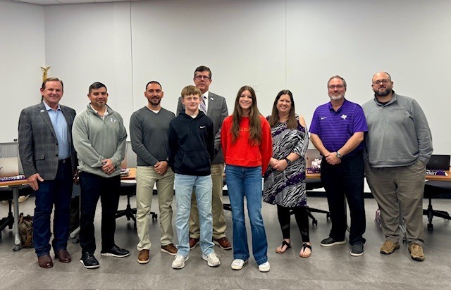 Last night's School Board Appreciation meeting was made special by students from each campus who shared gifts, notes, and tokens of appreciation with every board member. We truly appreciate the time, commitment, and energy they devote to serving our district.  The board also recognized the students who designed the 2025 Christmas card for our district. Well done to all the students who had a hand in the design!